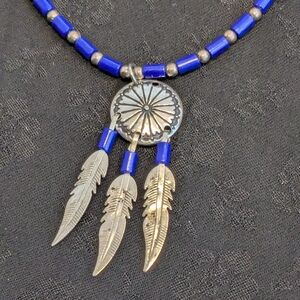Native American Dreamcatcher Liquid Silver Sterling Silver Necklace